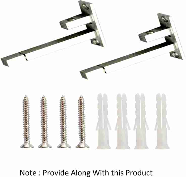 Patel wala Glass TV Set Up Box Stand Wifi Router Stand Wall Shelf Multipurpose Wall Mount Stand With Heavy SS Bracket ( 10x9 Inches, Clear ) Glass Wall Shelf (Number of Shelves - 1, Clear)