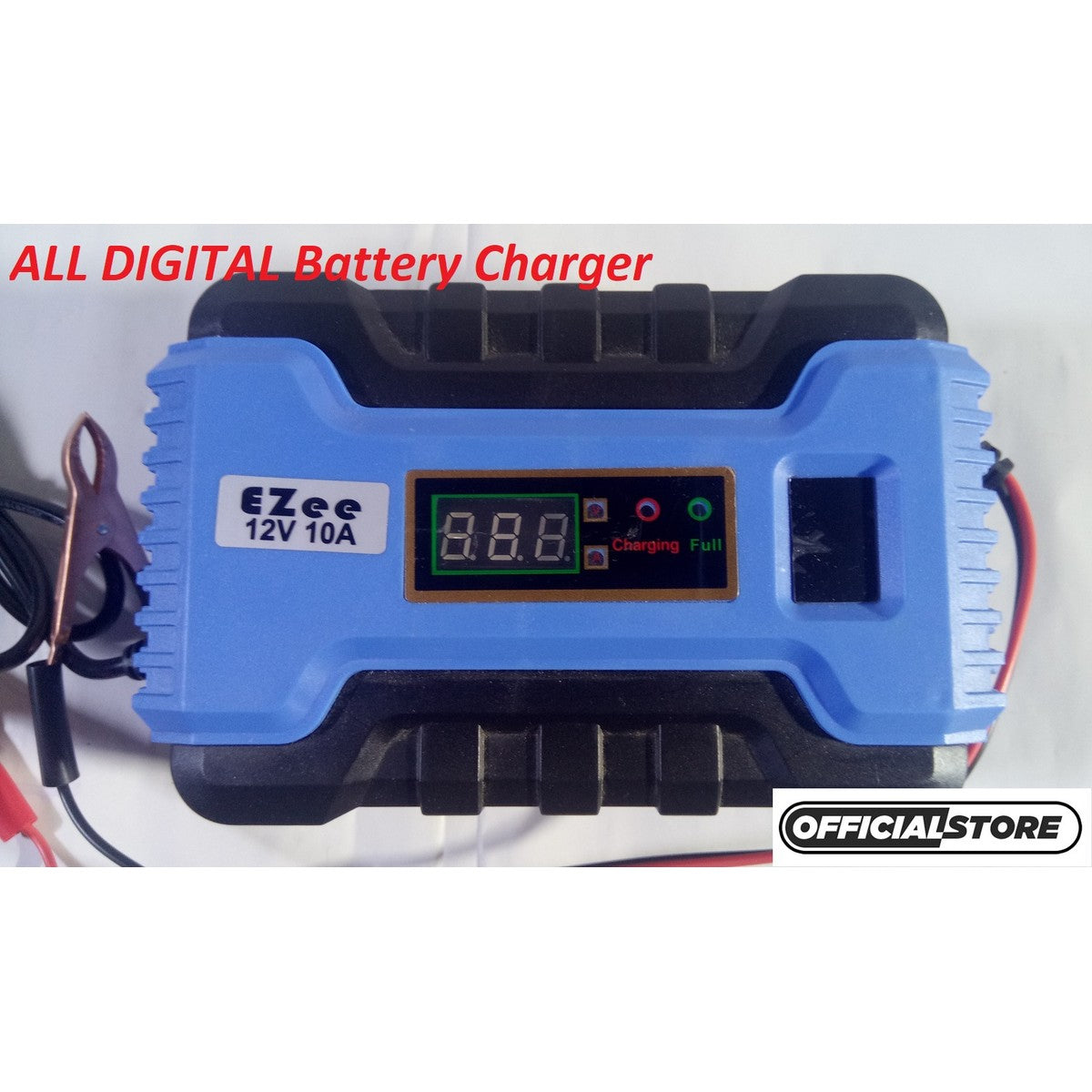 DIGITAL Universal Car Battery Charger 10A 12V Automatic 3 Phase Control Switched Mode Auto Off Function And Reverse battery + - protection
