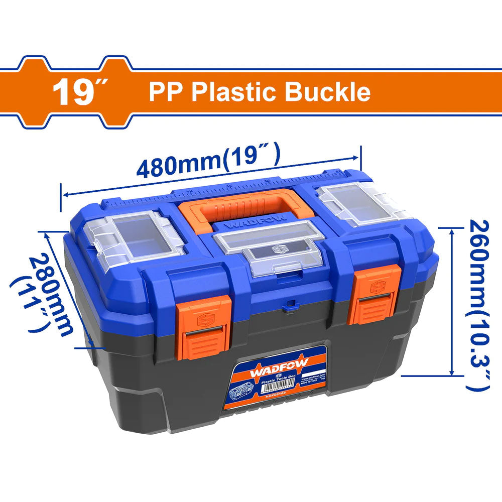 WADFOW High Quality Tool Box with Tray - 13, 16, 19 Inch