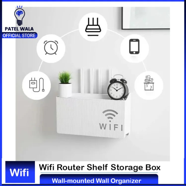 Wall-Mounted WiFi Router Box - Organize Wires (Black/White/Gray)