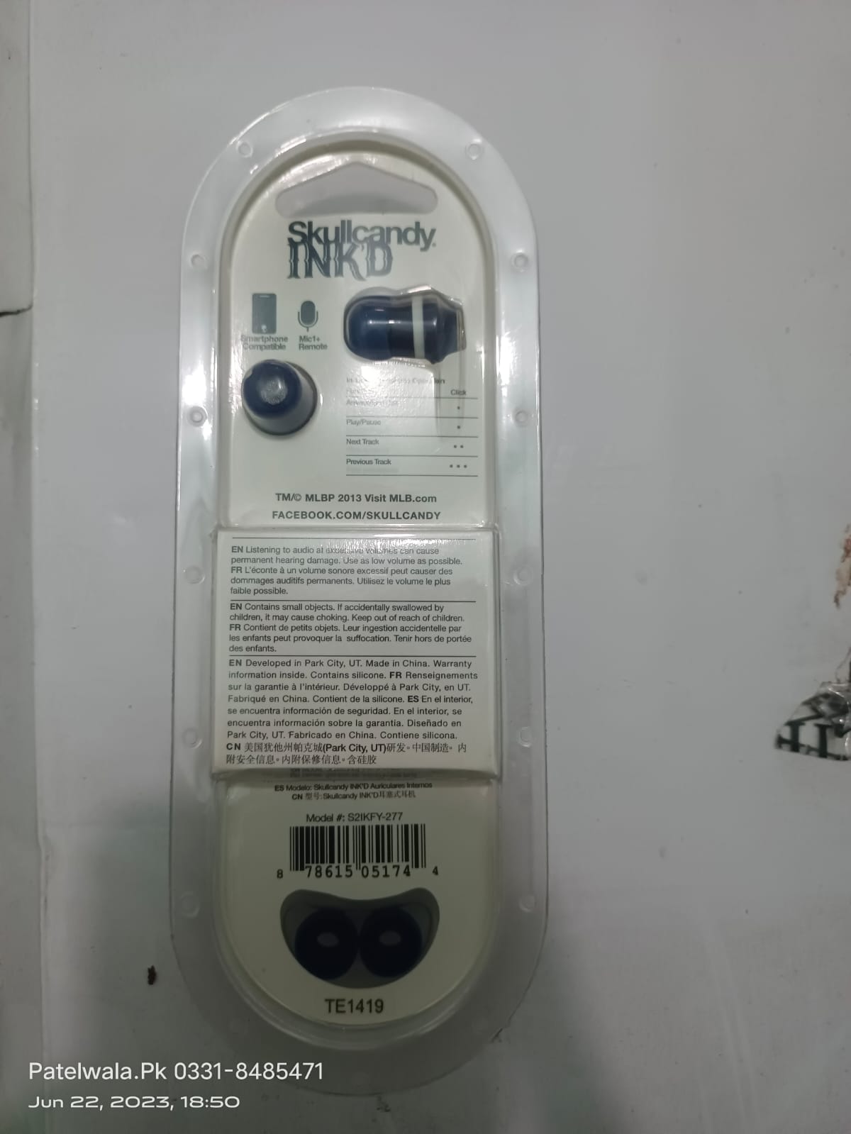 100% اصلی سکل کینڈی ہینڈز فری سکل کینڈی جِب Ink'd وائرڈ 3.5mm ائرفونز Skullcandy Ink'd+ وائرڈ ان ایئر ایئربڈز مائک کے ساتھ