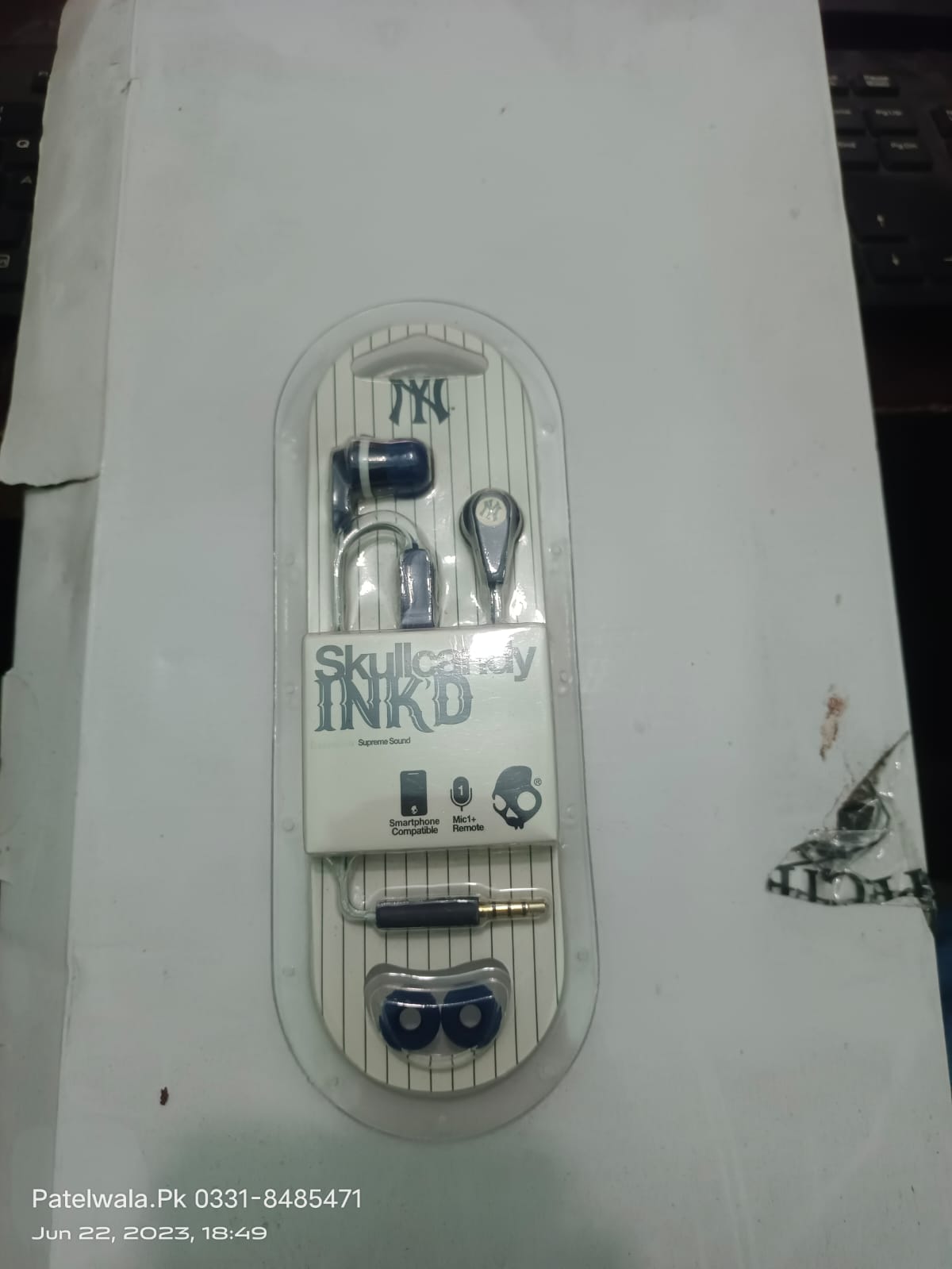 100% اصلی سکل کینڈی ہینڈز فری سکل کینڈی جِب Ink'd وائرڈ 3.5mm ائرفونز Skullcandy Ink'd+ وائرڈ ان ایئر ایئربڈز مائک کے ساتھ