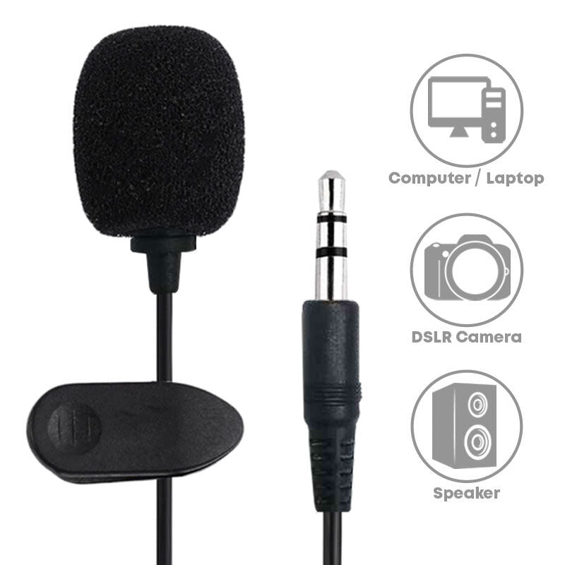 3.5mm Mini Microphone Mic Hands Free Clip For PC Laptop Loudspeaker High Sensitivty Anti-Interference
