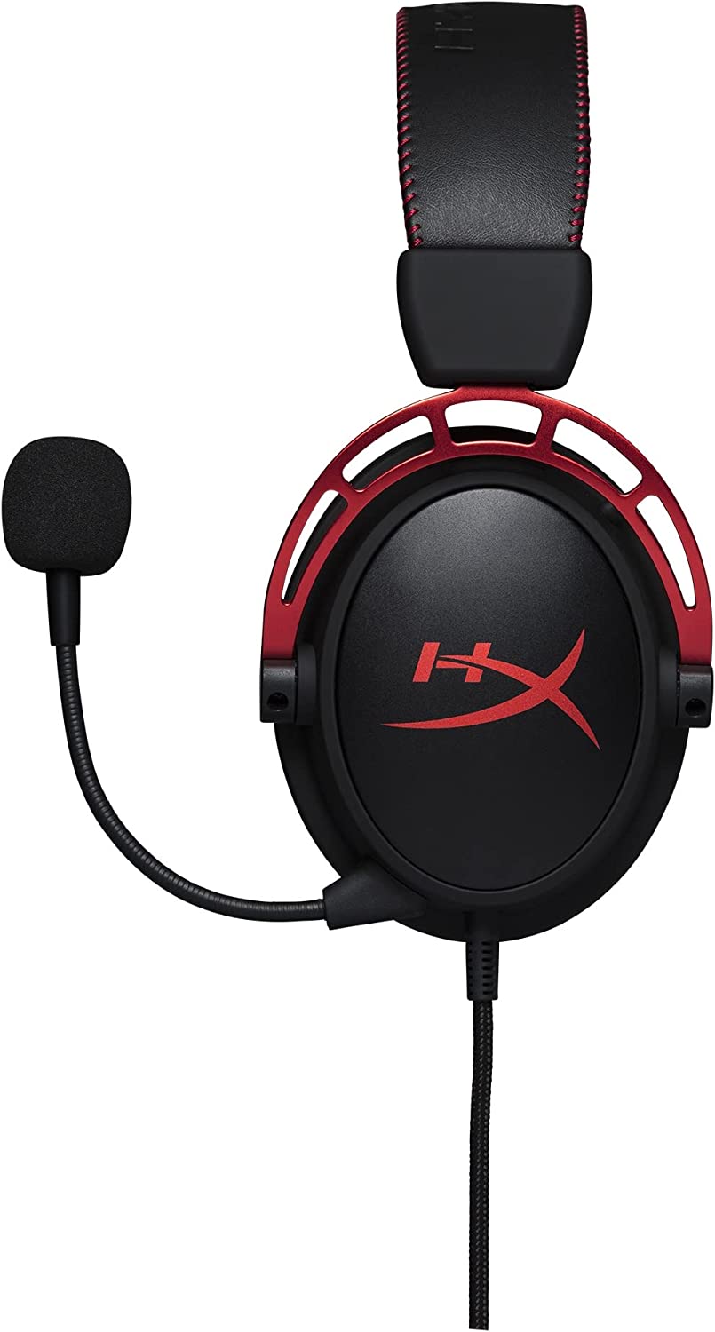 HyperX Cloud Alpha - Gaming Headset, Dual Chamber Drivers, Legendary Comfort, Aluminum Frame, Detachable Microphone, Works on PC, PS4, PS5, Xbox One/ Series X|S, Nintendo Switch and Mobile – Red ( WITHOUT BOX AMERICAN USED )