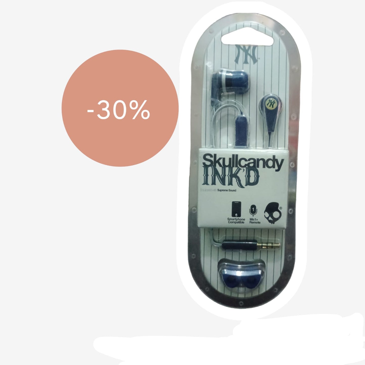 100% اصلی سکل کینڈی ہینڈز فری سکل کینڈی جِب Ink'd وائرڈ 3.5mm ائرفونز Skullcandy Ink'd+ وائرڈ ان ایئر ایئربڈز مائک کے ساتھ