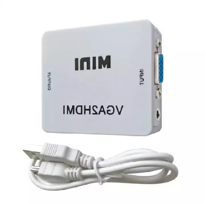 VGA to HDMI,1080P Mini VGA to HDMI Audio Video Converter VGA2HDMI Adapter Box With USB Charge cable Support HDTV