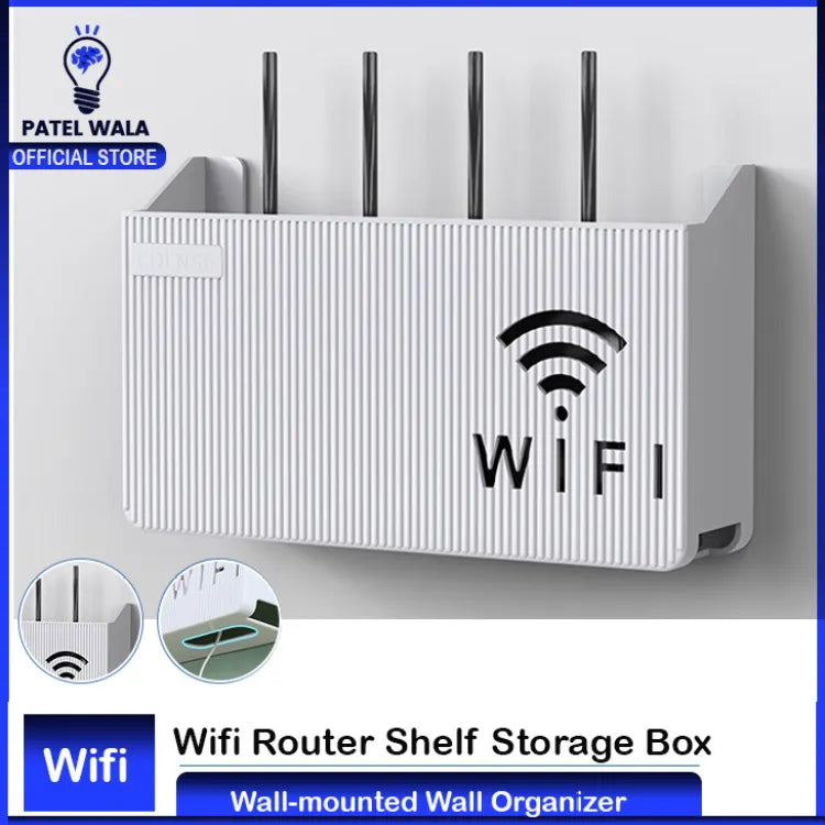 Wall-Mounted WiFi Router Box - Organize Wires (Black/White/Gray)