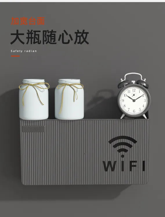 Wireless Wifi Router Shelf Storage Box Black Gray White Wall-mounted Wall Organizes