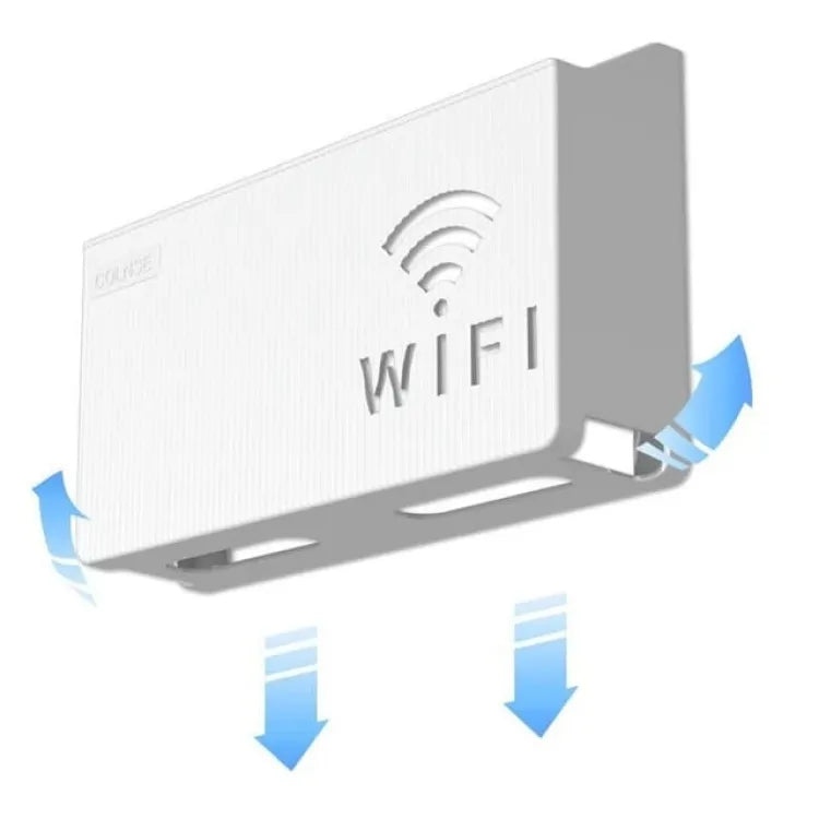 (White) Wireless Wifi Router Shelf Storage Box Black Gray White Wall-mounted Wall Organizer Easy To Install Pink ABS Space Saver