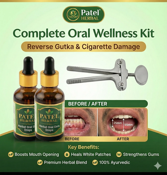 Metal Mouth Opener Tool with Herbal Care Oil Combo (Jaw Exercise Metal Kit)