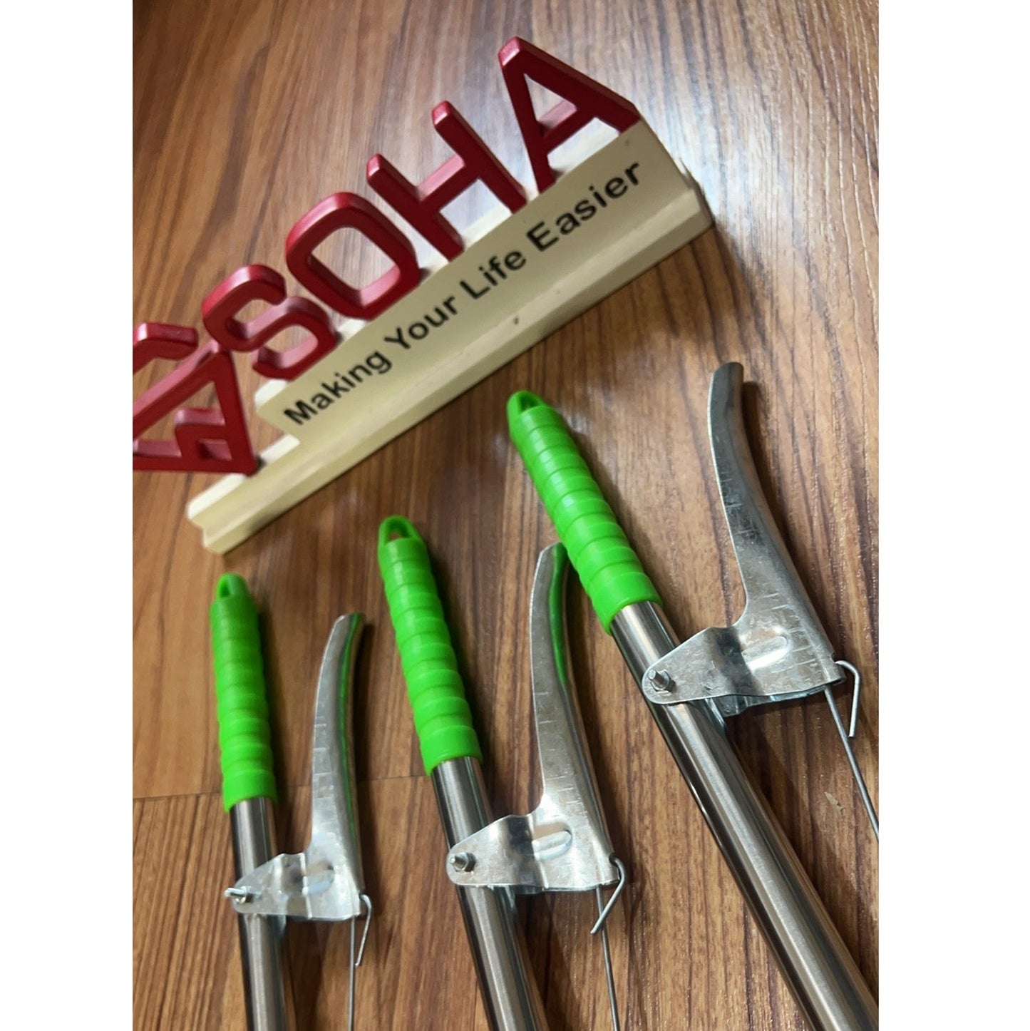 3ft Grab Stick โ 90cm Long Stainless Steel Reptile Grabber with Anti-Rust Finish & Non-Slip Plastic Handle | Multipurpose Trash Picker, Snake Catching Tool, Reptile Control & Household Helper Daily Use Trendy Easy