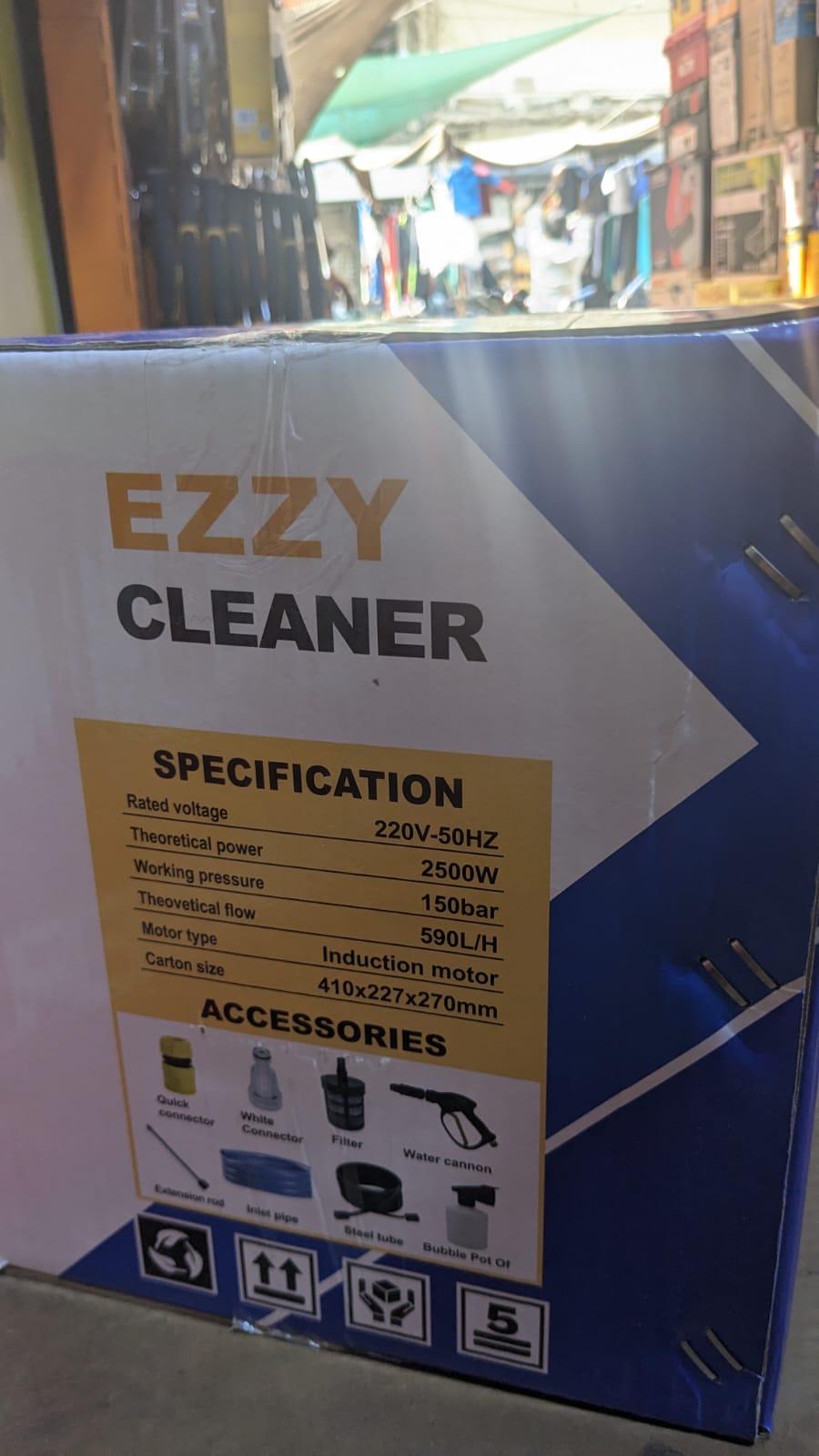 Ezzy High Pressure Washer 2500W - Induction Copper Motor - 150 Bar - Water From Bucket & Tap Both Function