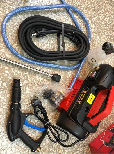 Ezzy Water Jet High Pressure Washer Induction Motor 2500W 150Bar Water From & Tap Self Suction System Red Series