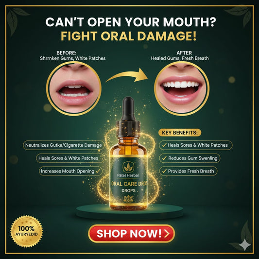 Patel Herbal Healing Drops – Fast Relief for Mouth Sores, White Patches, Gutka/Supari Damage, Gum Swelling & Dry Mouth