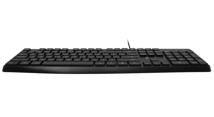 X9 Performance Wired Keyboard - Ultra Slim Full Size Ergonomic Computer Keyboard - Basic USB Keyboard for PC Desktop, Laptop with 5ft Corded Wire, 104 Quiet Keys, 14 Shortcuts, and Kickstand PATELWALA