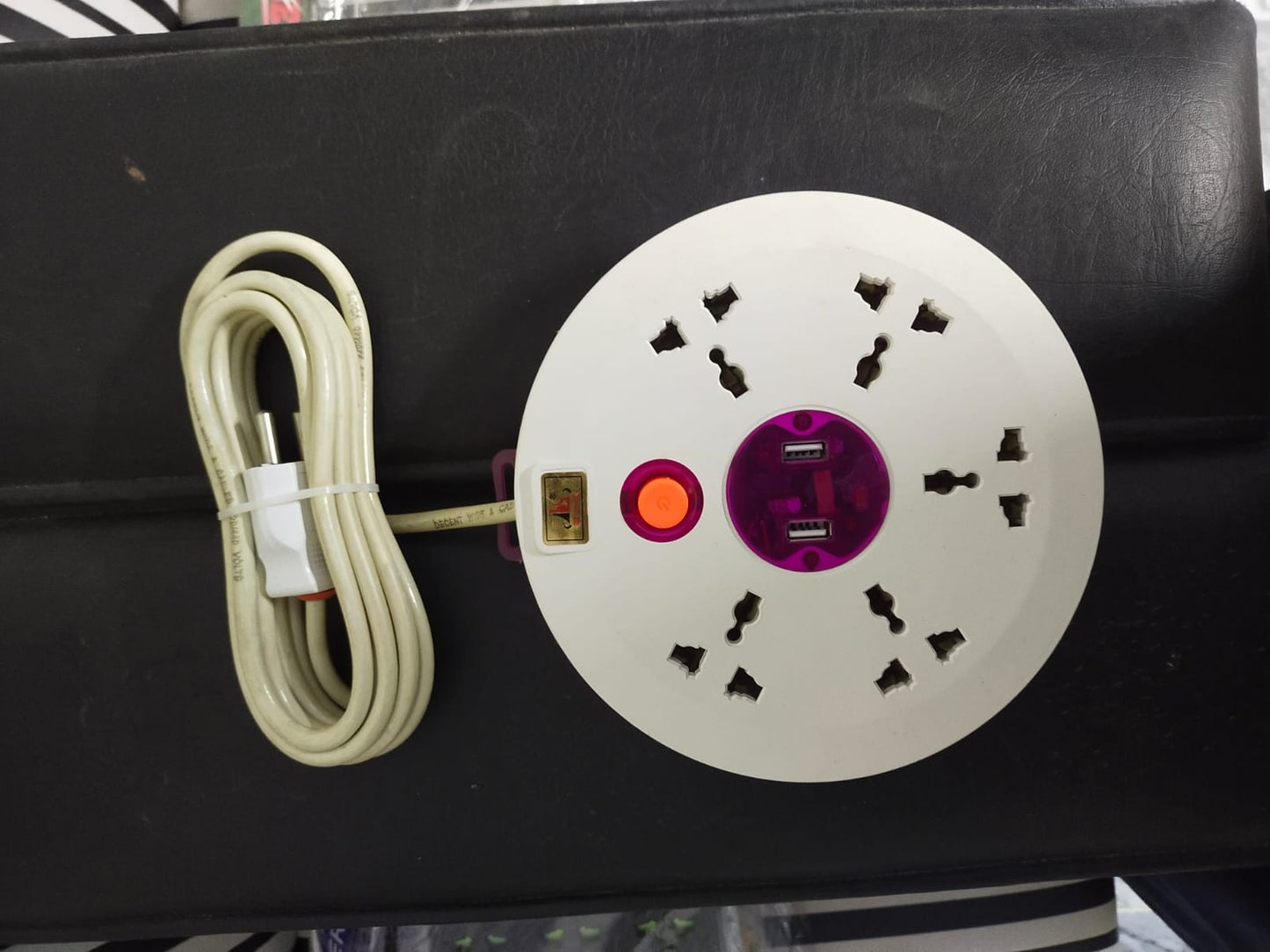 12in1 Universal Power Socket Extension 10x With 2x USB Ports Power Strip Adapter Socket Outlet USB Extension Plug 2.m wire