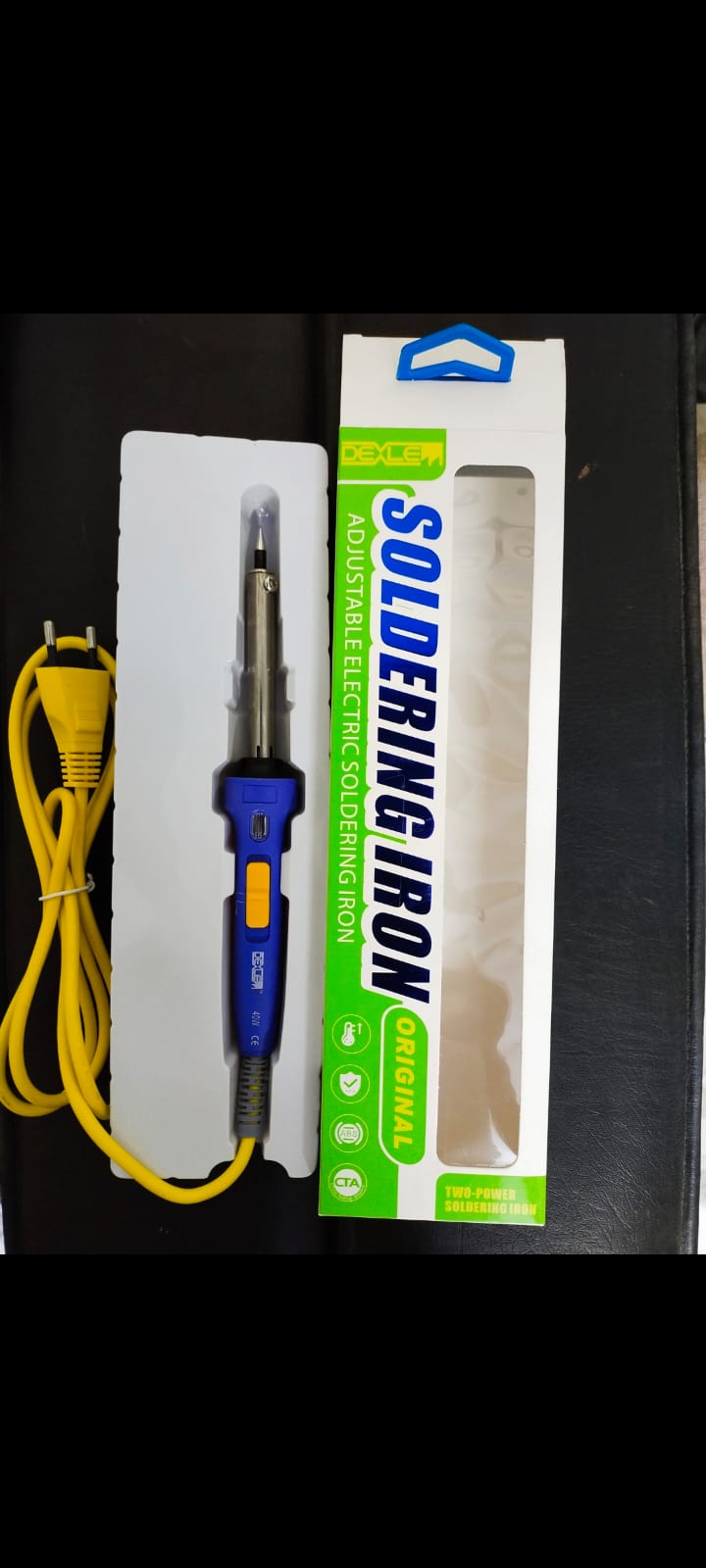 220V 40w to 60w Adjustable Electric Soldering Iron DEXLEM Adjustable Temperature Solder Iron with Quality Soldering Iron Tips and Kits Eu Plug Orignal