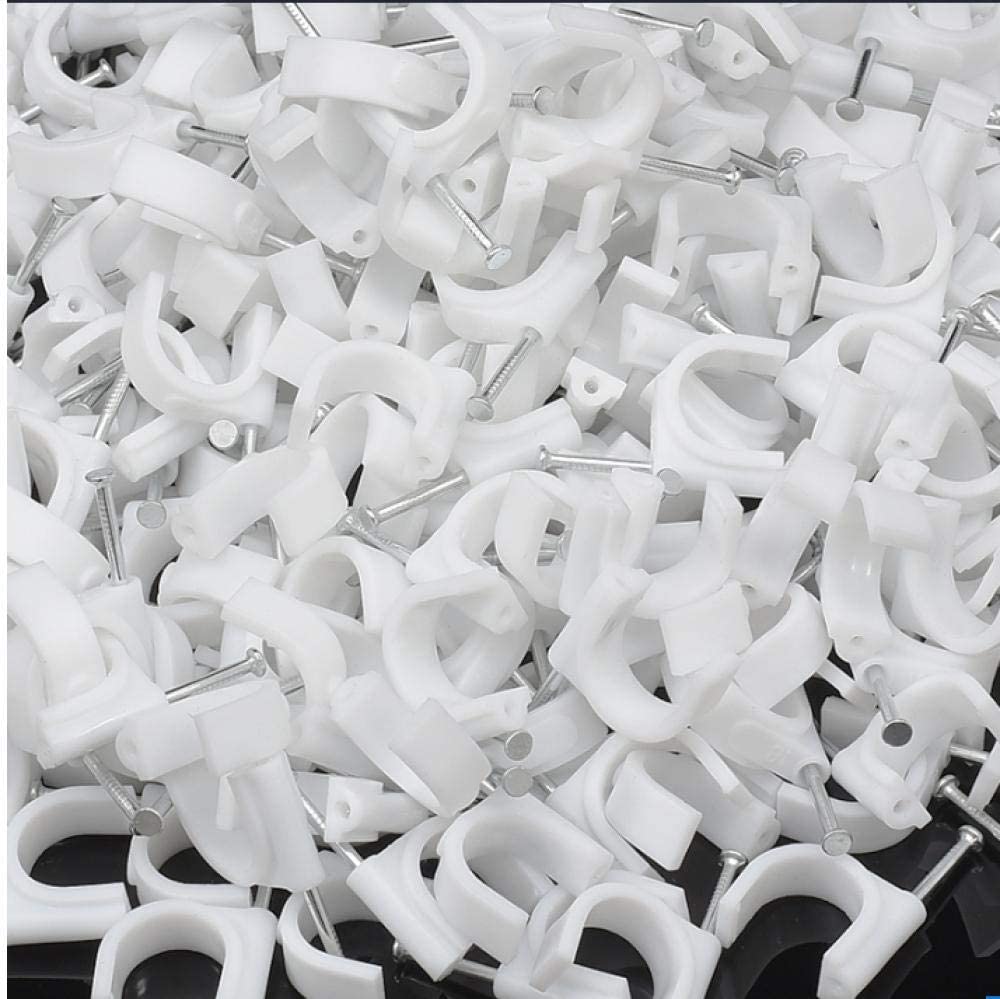 Pack of 100 Pcs Cable Nail Clips- Cable Wire Clips 4mm to 14mm (9 Different Sizes)