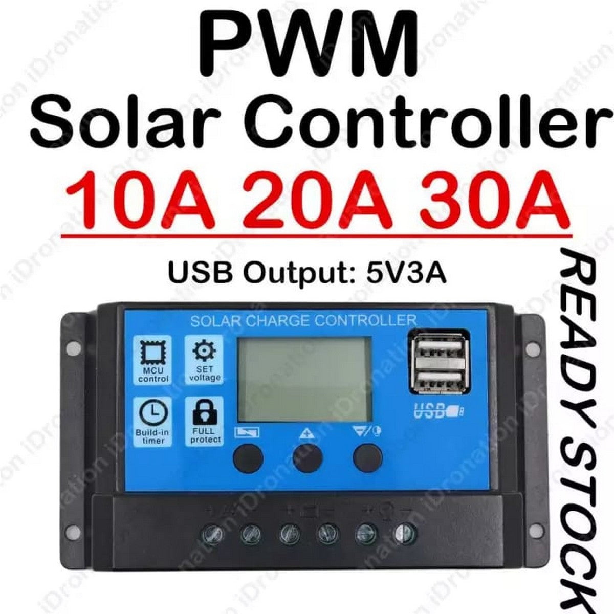 LCD Display PWM Solar Panel Controller Battery Charger Charge Solar Controller Regulator 50A 30A 20A 10A 12V