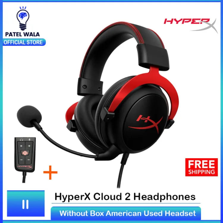 HyperX Cloud 2 II - Gaming Headset, 7.1 Surround Sound, Memory Foam Ear Pads, Durable Aluminum Frame, Detachable Microphone, Works with PC, PS5, PS4, Xbox Series X|S, Xbox One