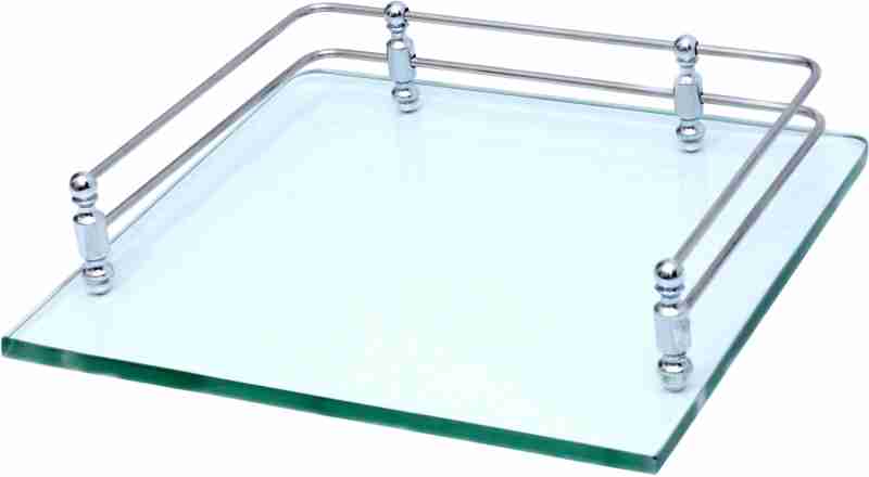 Patel wala Glass TV Set Up Box Stand Wifi Router Stand Wall Shelf Multipurpose Wall Mount Stand With Heavy SS Bracket ( 10x9 Inches, Clear ) Glass Wall Shelf (Number of Shelves - 1, Clear)
