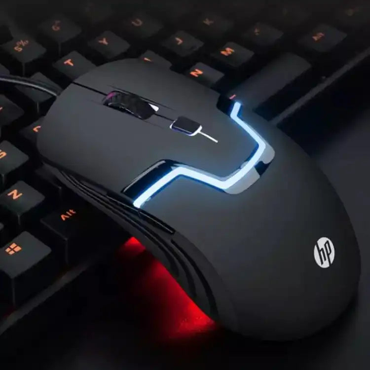 HP M100 High Performance Optical Gaming Mouse With 7 Colours Rainbow LED | Computer Mouse Notebook Mouse Laptop Mouse USB Mouse Wired Mouse Office Mouse PC Mouse Home Game 3 Buttons