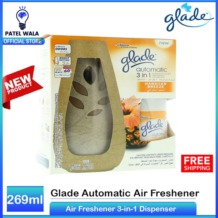 Glade Automatic Air Freshener 3-in-1 Dispenser Spray Cashmere Woods Starter Hawaiian Breeze, 269ml