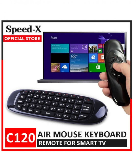C120 2.4G Wireless Keyboard Air Mouse Smart Remote Controller Wireless Game Keyboard Compatible with Android Box Media Player TV PC (with Rechargeable battery)