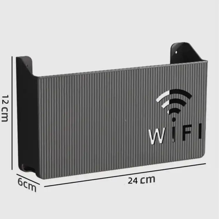 (Black) Wireless Wifi Router Shelf Storage Box Black Gray White Wall-mounted Wall Organizer Easy To Install Pink ABS Space Saver