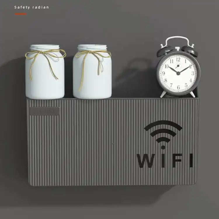 Wireless Wifi Router Shelf Storage Box Black Gray White Wall-mounted Wall Organizes