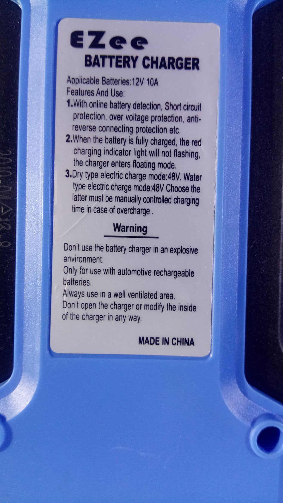 DIGITAL Universal Car Battery Charger 10A 12V Automatic 3 Phase Control Switched Mode Auto Off Function And Reverse battery + - protection