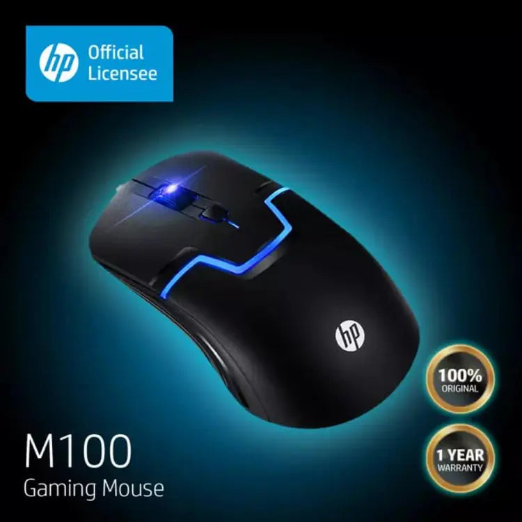 HP M100 High Performance Optical Gaming Mouse With 7 Colours Rainbow LED | Computer Mouse Notebook Mouse Laptop Mouse USB Mouse Wired Mouse Office Mouse PC Mouse Home Game 3 Buttons