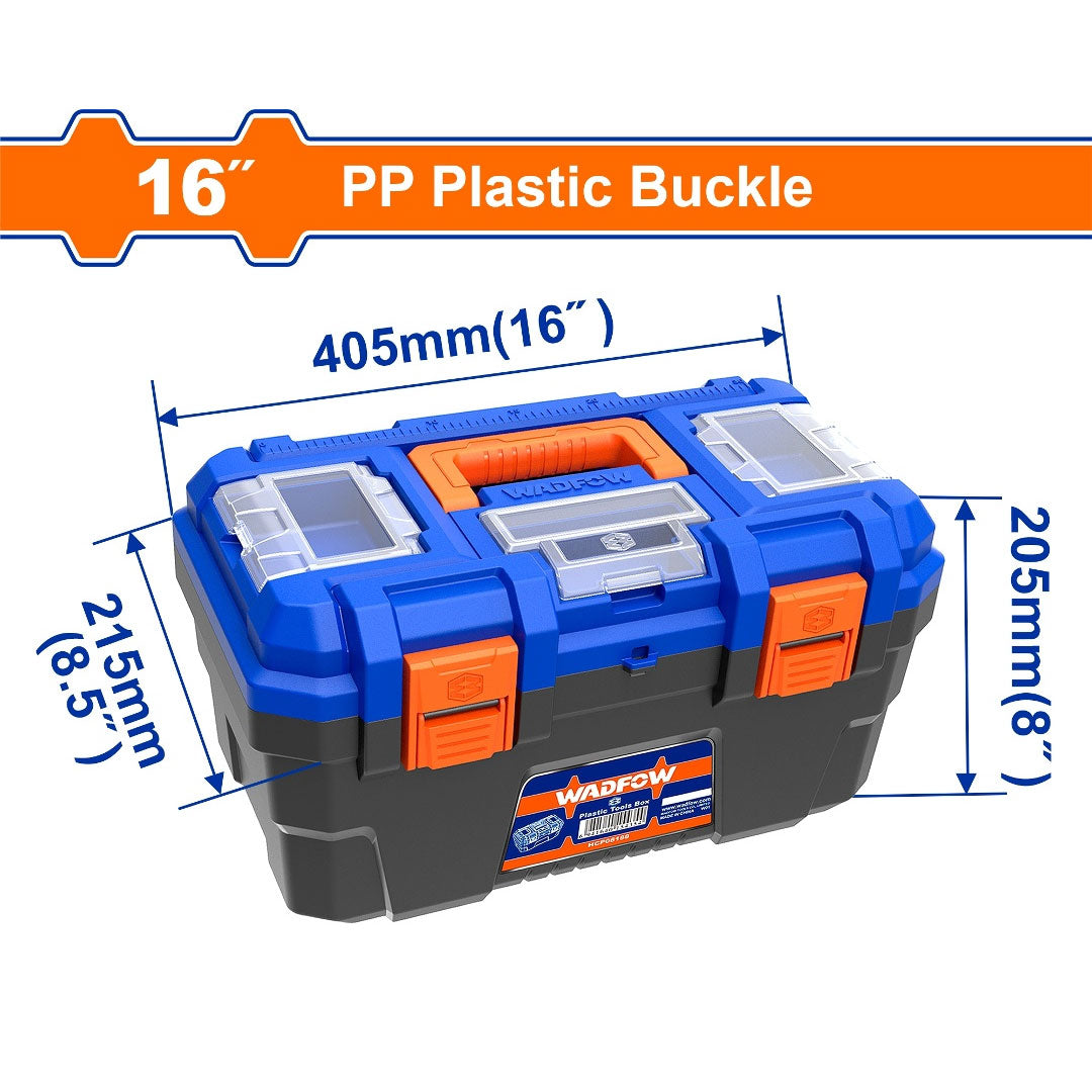 WADFOW High Quality Tool Box with Tray - 13, 16, 19 Inch