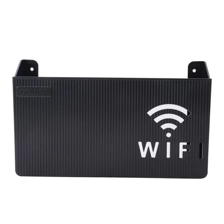 (Black) Wireless Wifi Router Shelf Storage Box Black Gray White Wall-mounted Wall Organizer Easy To Install Pink ABS Space Saver