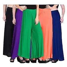 100% Pure & Soft Viscos Rayon Palazzo Trousers for Women Bottom Adult Pajama Pant Viscose Palazzo Pants Regular Fit Flared Palazoo Pants Daily Use Stylish Plain Plazoo Trendz Cotton Viscose Loose Fit Flared Wide Leg Palazzo Plazo - (Free Size)