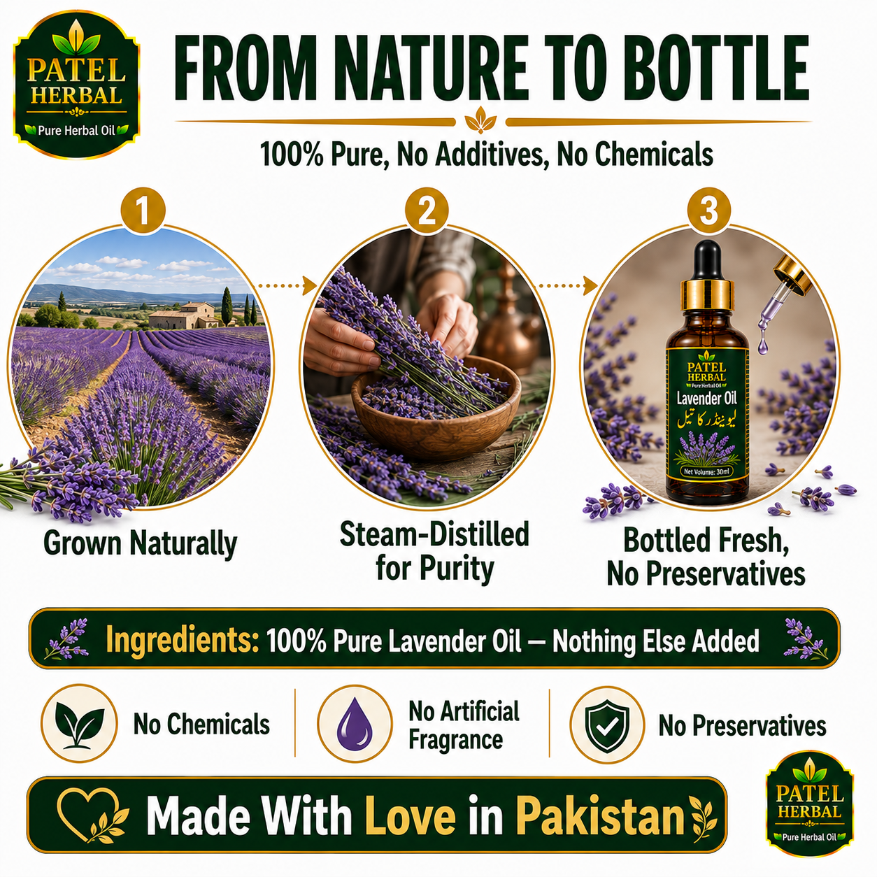 Lavender Oil – 100% Pure Herbal Oil for Relaxation, Sleep & Skin Care | 30ml