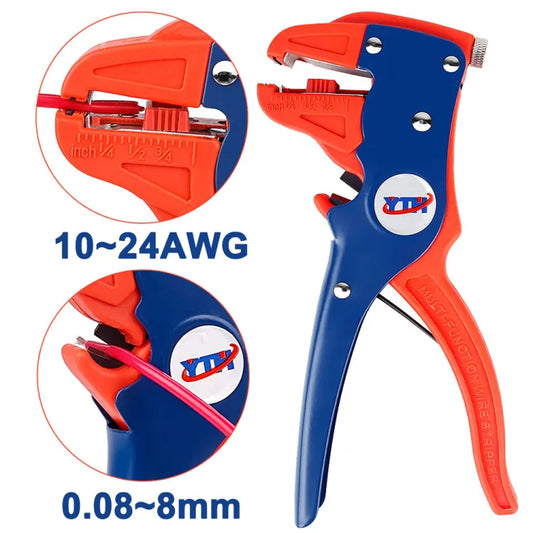 Automatic Self Crimper Striping Cutter Adjusting Cable Wire Striper 10~24AWG/0.08~8mm