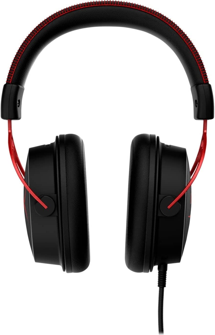 HyperX Cloud Alpha Gaming Headset - Dual Chamber Drivers, Detachable Mic, Aluminum Frame, Legendary Comfort, Compatible with PC, PS4, PS5, Xbox, Switch & Mobile – Red (No Box, American Used)