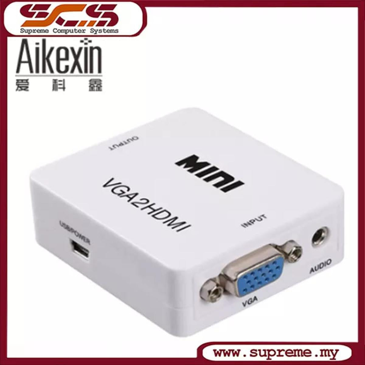 VGA to HDMI,1080P Mini VGA to HDMI Audio Video Converter VGA2HDMI Adapter Box With USB Charge cable Support HDTV