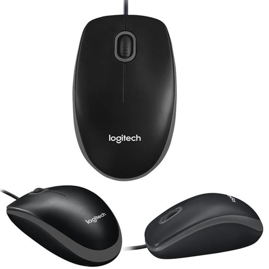 (Without Box ) Logi-tech B100/ m90 M100 M-U0026 Wired USB Mouse, 2-Buttons, Optical Tracking, Ambidextrous PC / Mac / Laptop OPTICAL USB MOUSE - Black