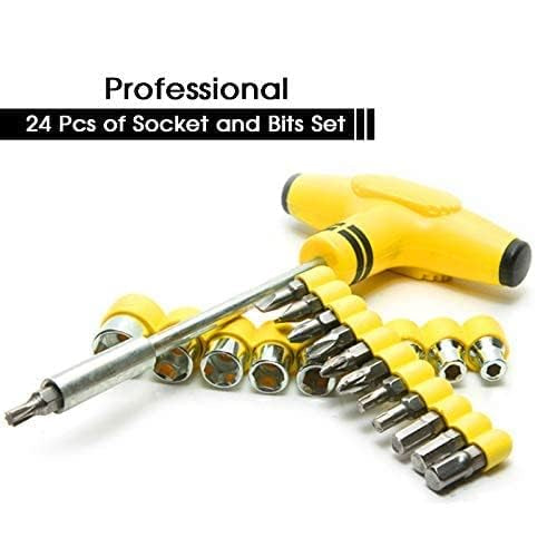 24-Piece Essential Tool Kit,Screwdriver Set With Phillips Head & Flathead,Magnetic Small Tool Kit For Home Repairs,Fixing Electronics, PC, Laptop,Computer, Box, Cell Phone, Eyeglass, Watch Repairing