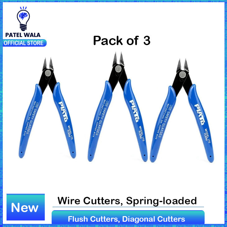 Wire Cutters, Spring-loaded Side Cutters Flush Cutters, Diagonal Cutters Precision Side Cutters, Diagonal Cutting Pliers in CRV Steel, Heavy Duty Cutting Pliers for Electrical, Homes