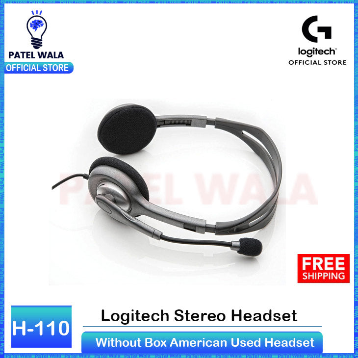 Logitech 3.5MM Stereo Headset with Noise Cancelling Microphone H110 Wired Headset, Stereo Headphones with Noise-Cancelling Microphone, 3.5-mm Dual Audio Jack, PC/Mac/Laptop - Black