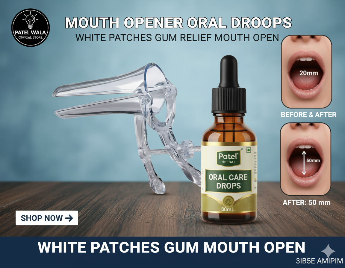 Patel Herbal Healing Drops – Fast Relief for Mouth Sores, White Patches, Gutka/Supari Damage, Gum Swelling & Dry Mouth