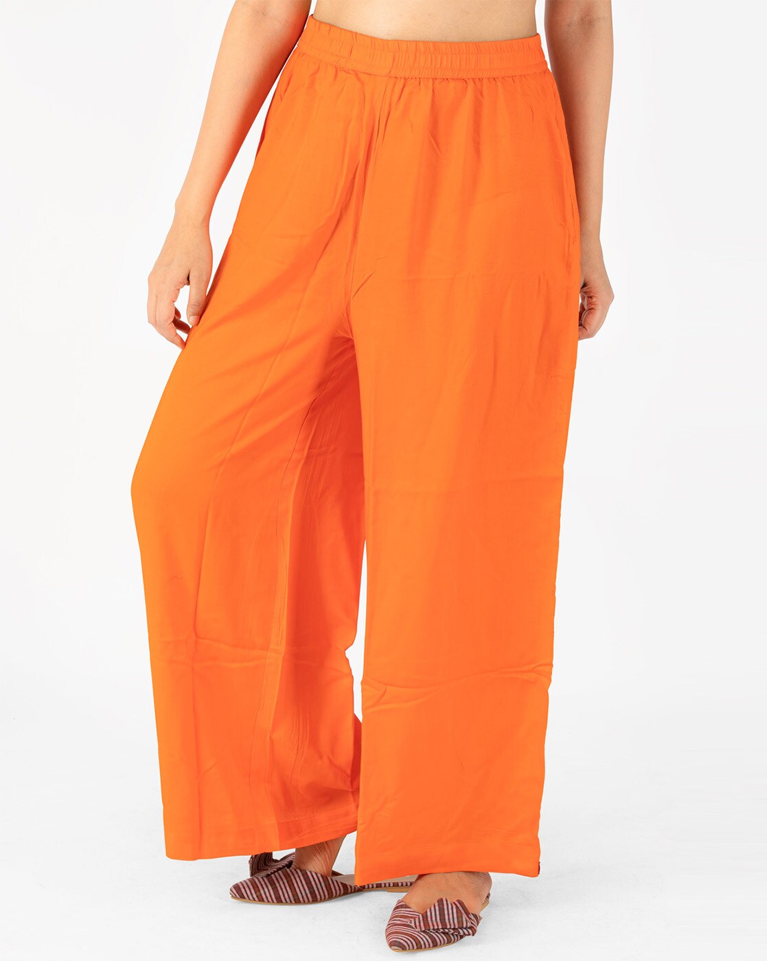 100% Pure & Soft Viscos Rayon Palazzo Trousers for Women Bottom Adult Pajama Pant Viscose Palazzo Pants Regular Fit Flared Palazoo Pants Daily Use Stylish Plain Plazoo Trendz Cotton Viscose Loose Fit Flared Wide Leg Palazzo Plazo - (Free Size)