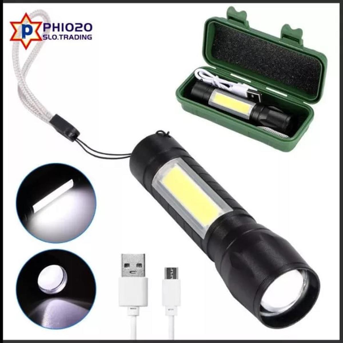 Portable Mini Led Flashlight Zoom Torch Built In Battery USB Rechargeable Lamp Adjustable Retractable Penlight For Outdoor