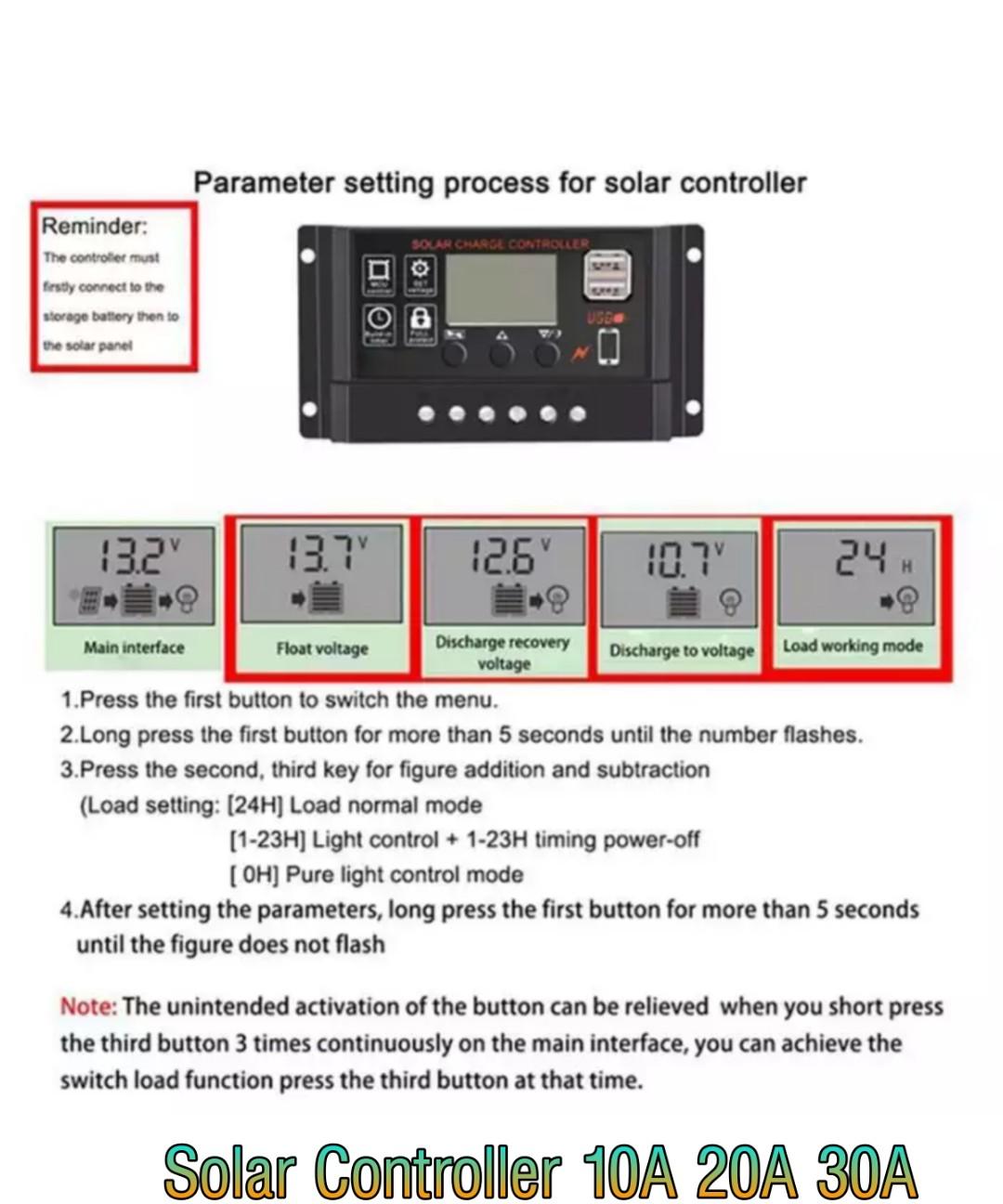 PWM 10A 20A 30A Solar Charge Controller 12V 24V LCD Display Dual USB Solar Panel Charger