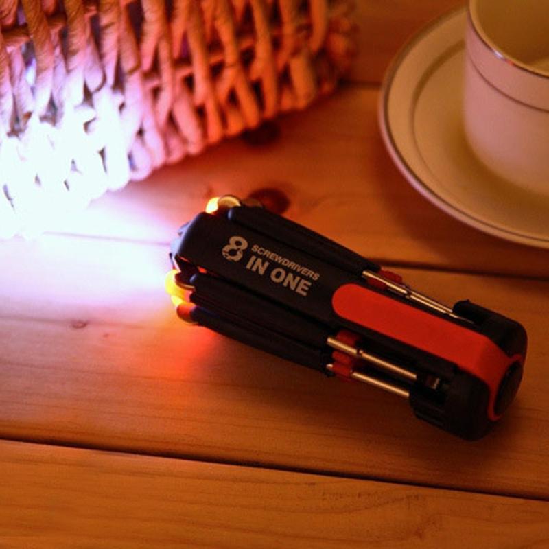 8 in 1 Multifunctional Screwdriver Set with LED Light