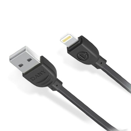 SI100 Danys premium iphone charging and data cable fast charging 2 AMP charging cable with cable strap. Power line and best Charging cable. Standard iPhone Cable - Black