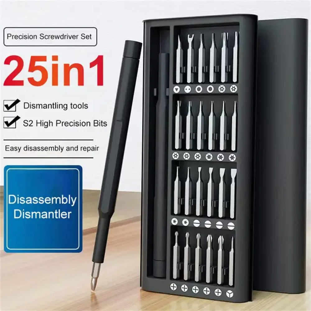 Mini screw driver with magnetic tool easy to use, mini screw eye pins, multi purpose screw driver,Precision Screwdriver Set 25 in 1 Mini Repair Tool Kit, Magnetic Screw Driver Bits for Xiaomi Iphoine Laptop Watche